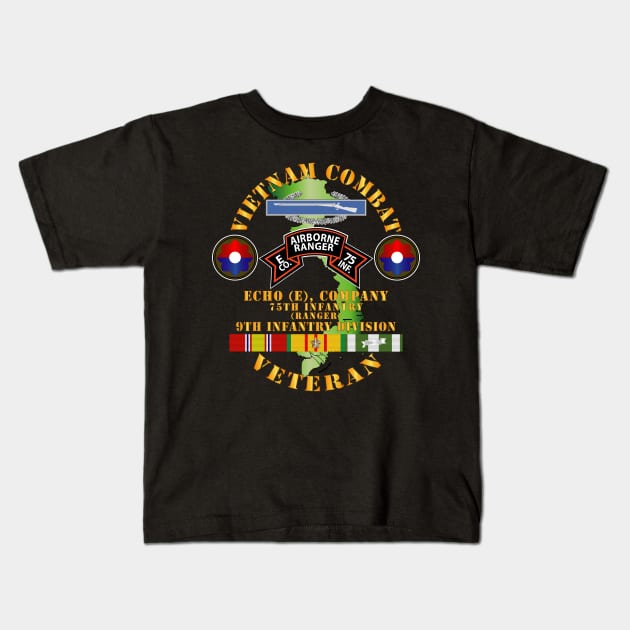 Vietnam Combat Vet - E Co 75th Infantry (Ranger) - 9th ID SSI Kids T-Shirt by twix123844